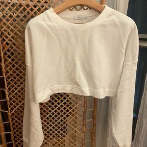 Jeanasis Cream Cropped Sweatshirt